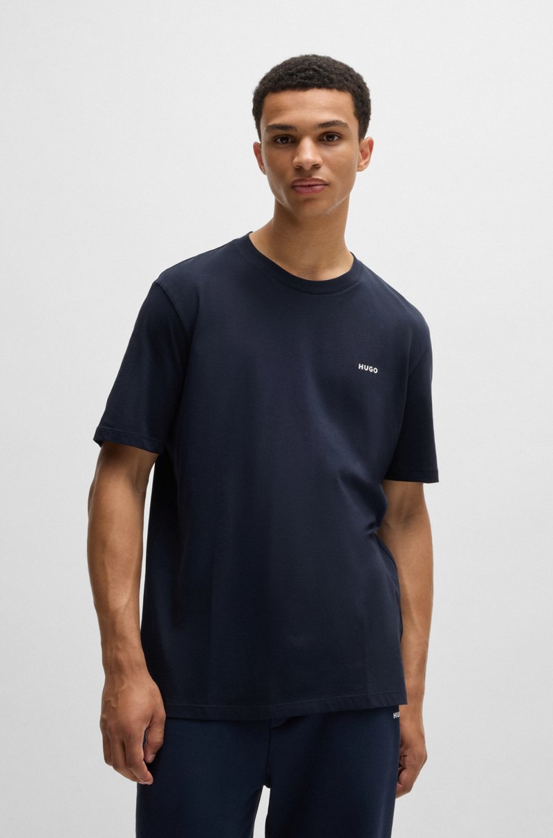 Hugo Boss Camiseta de punto de algodón con logo estampado