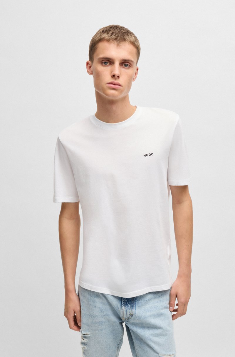 Hugo Boss Camiseta de punto de algodón con logo estampado