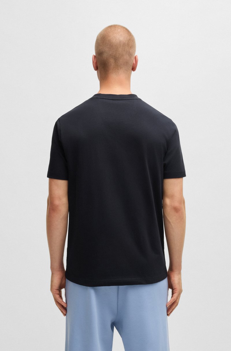 Hugo Boss Camiseta De Punto De Algodón Con Logo Grande