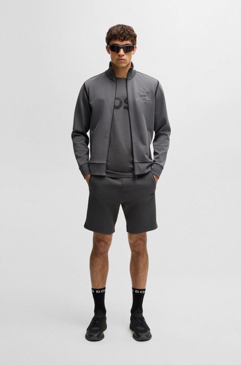 Hugo Boss Camiseta De Punto De Algodón Con Logo Grande