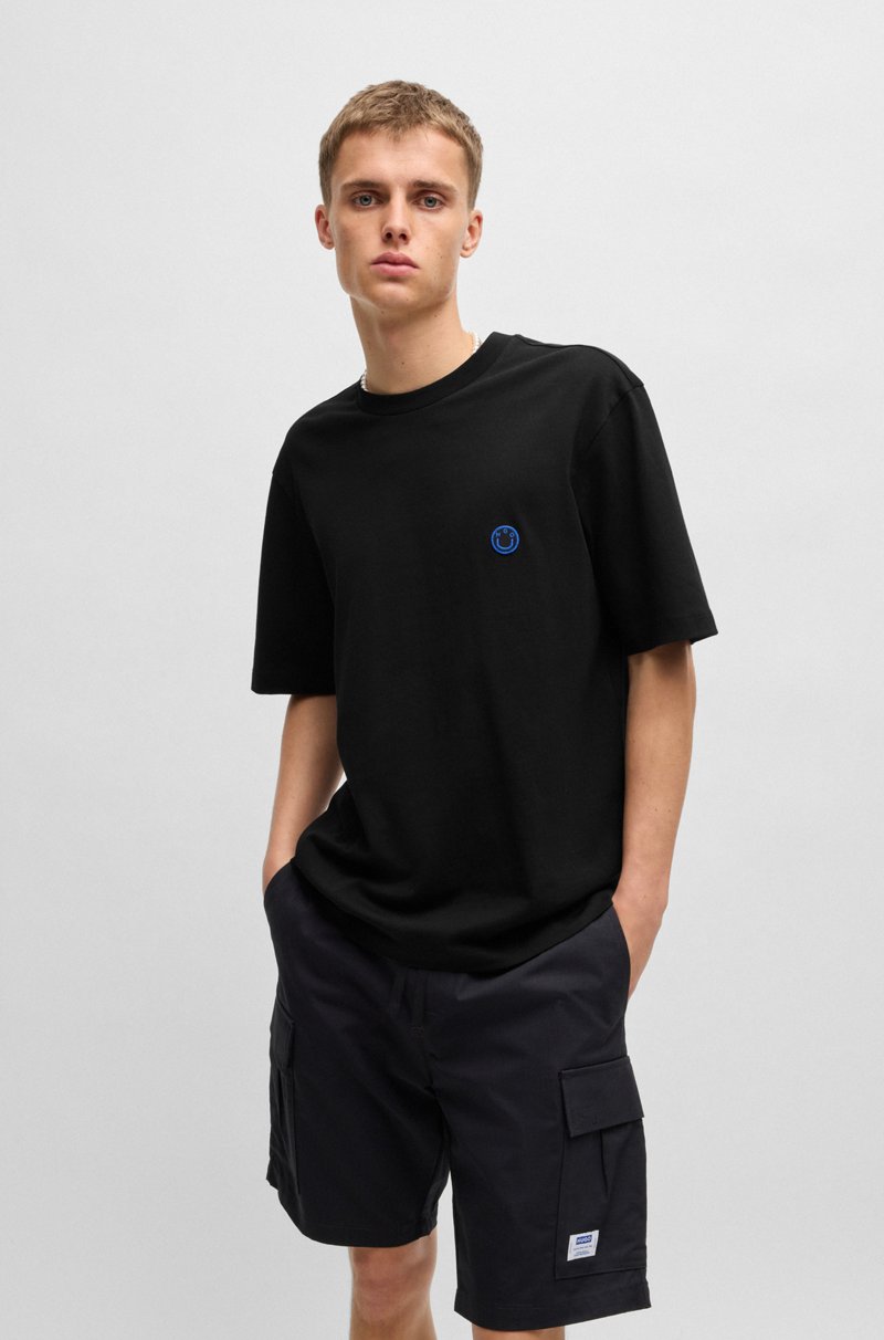 Hugo Boss Camiseta de punto de algodón con logo Happy HUGO