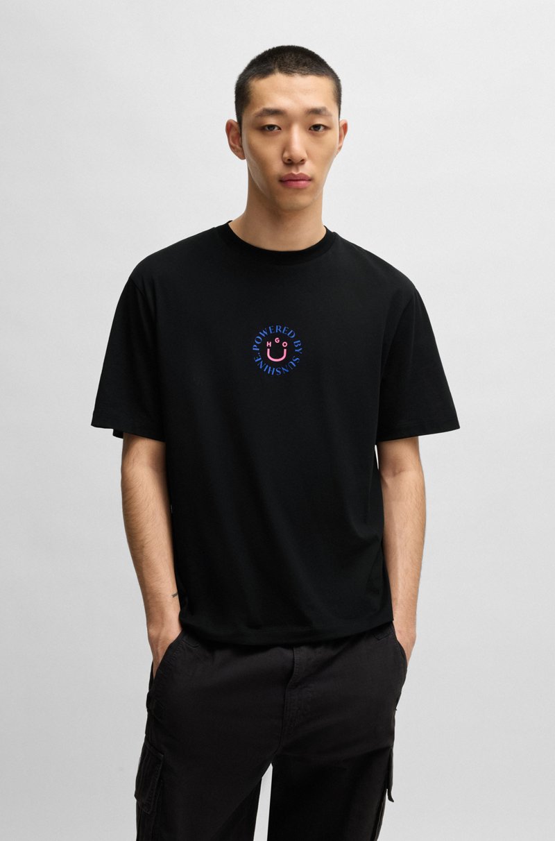 Hugo Boss Camiseta De Punto De Algodón Con Logo Happy HUGO
