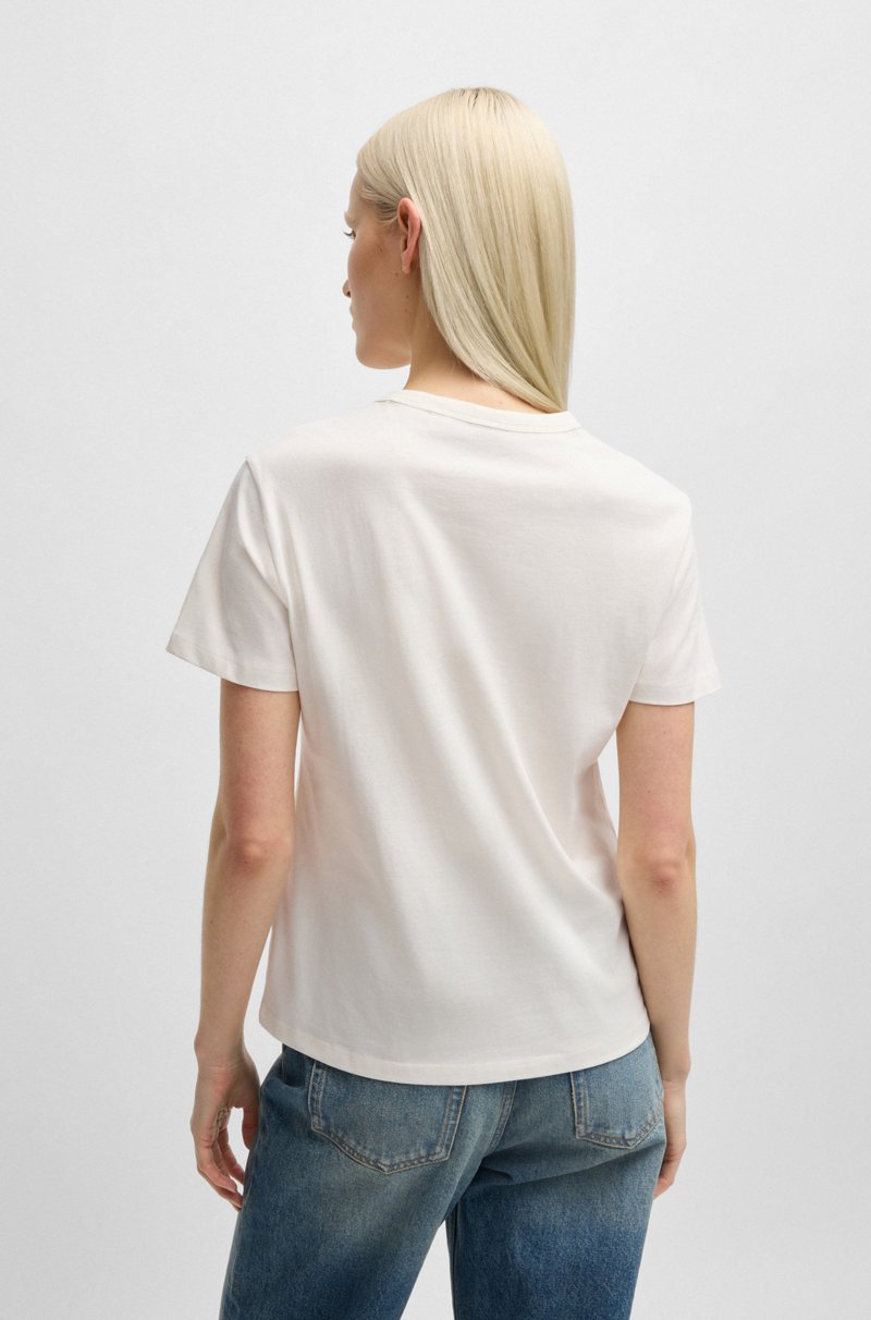 Hugo Boss Camiseta De Punto De Algodón Con Logo Retro