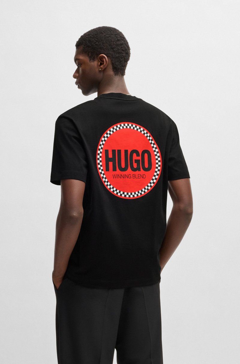 Hugo Boss Camiseta De Punto De Algodón Con Logos De Carreras
