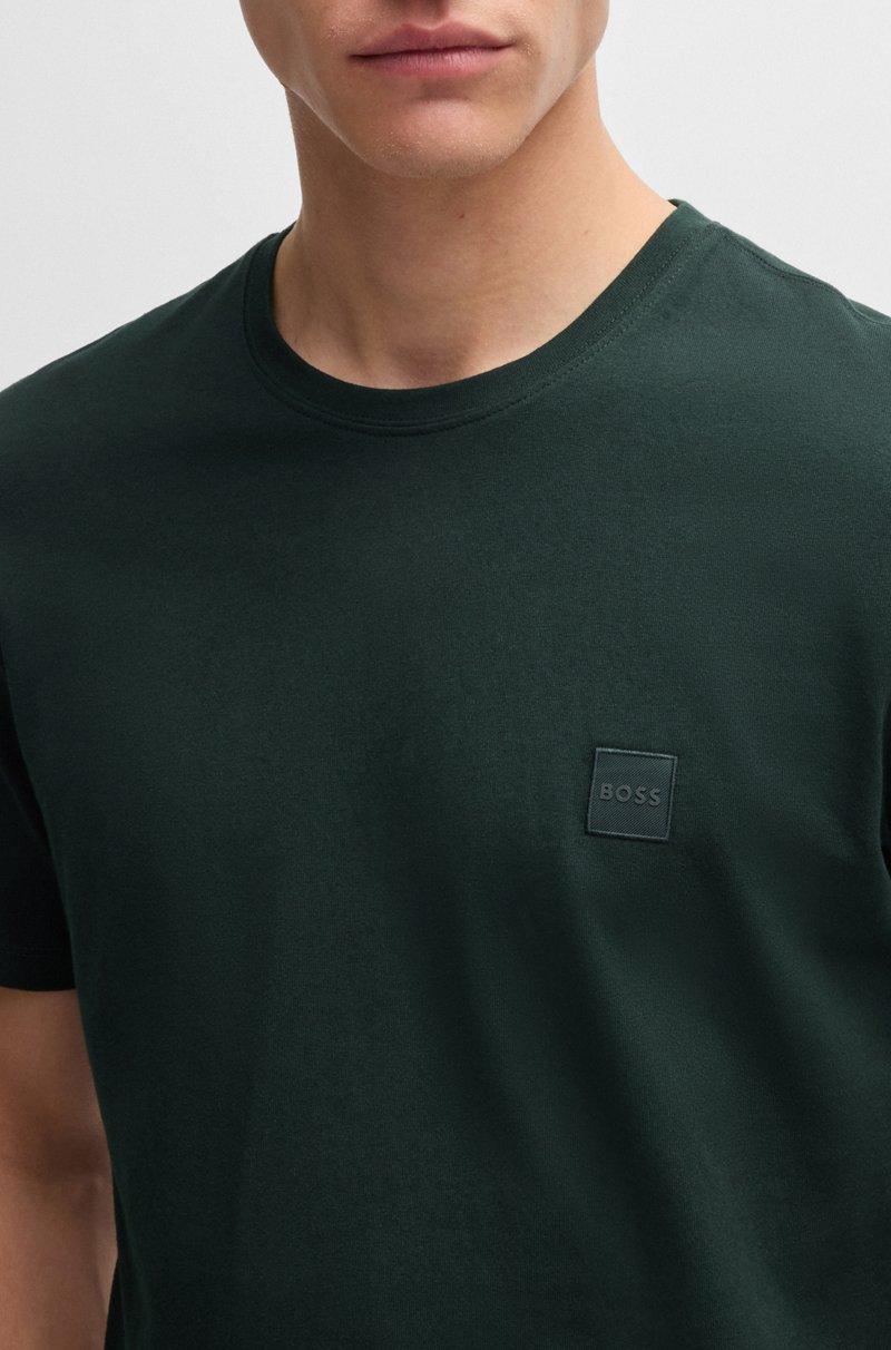Hugo Boss Camiseta De Punto De Algodón Con Parche De Logo