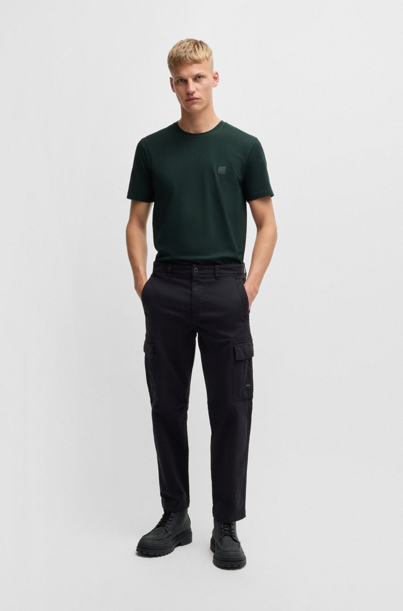 Hugo Boss Camiseta De Punto De Algodón Con Parche De Logo