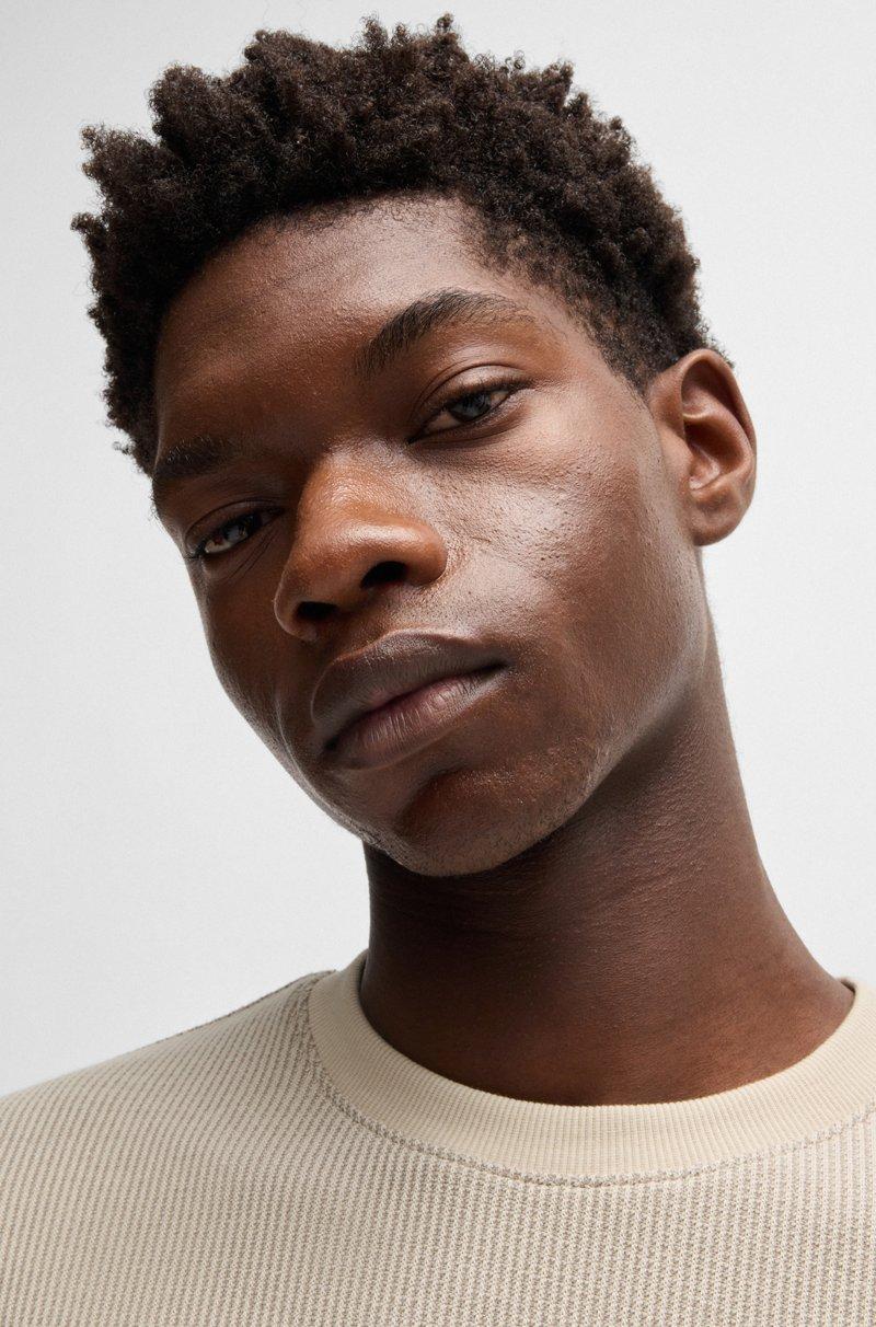 Hugo Boss Camiseta De Punto De Algodón Con Parche De Logo Azul