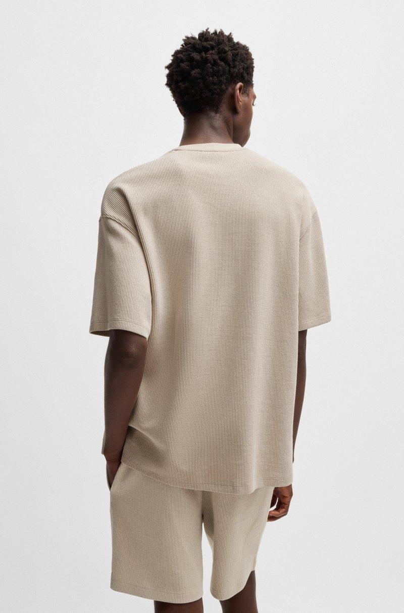 Hugo Boss Camiseta De Punto De Algodón Con Parche De Logo Azul