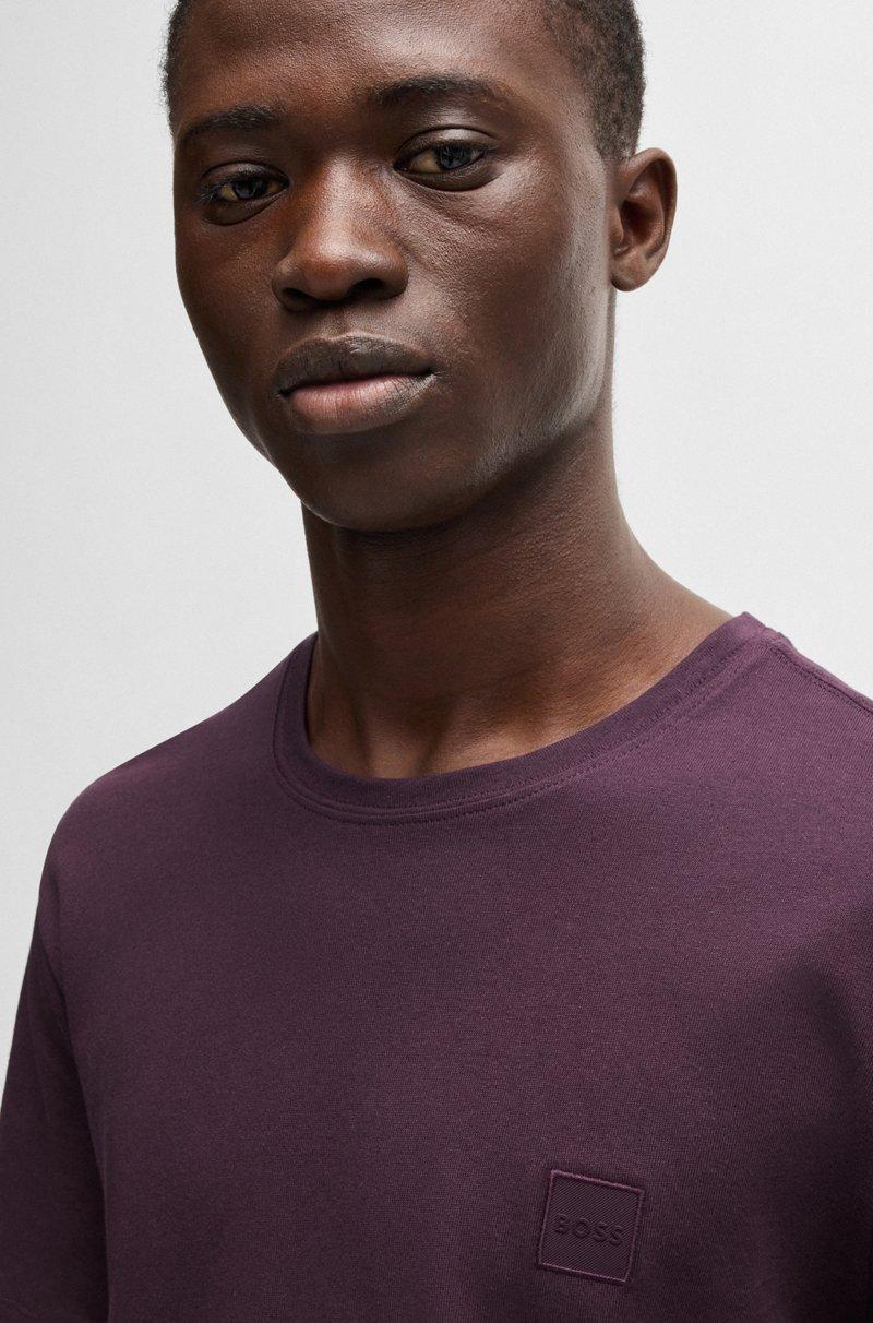 Hugo Boss Camiseta De Punto De Algodón Con Parche De Logo