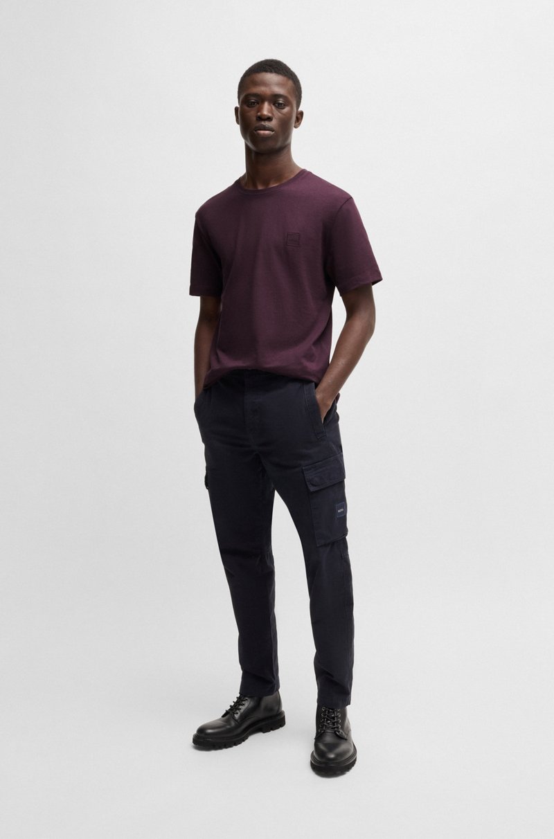 Hugo Boss Camiseta De Punto De Algodón Con Parche De Logo