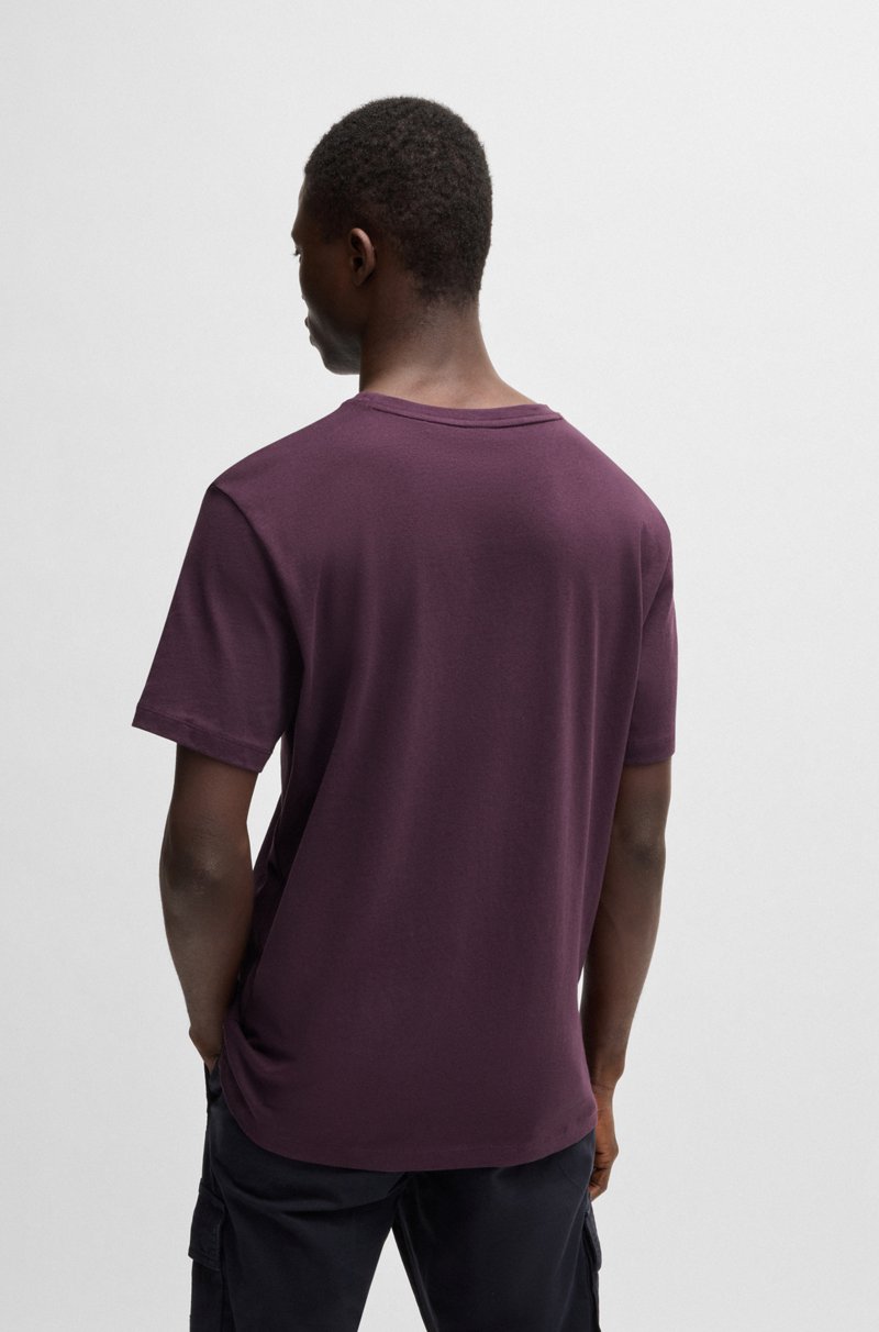 Hugo Boss Camiseta De Punto De Algodón Con Parche De Logo