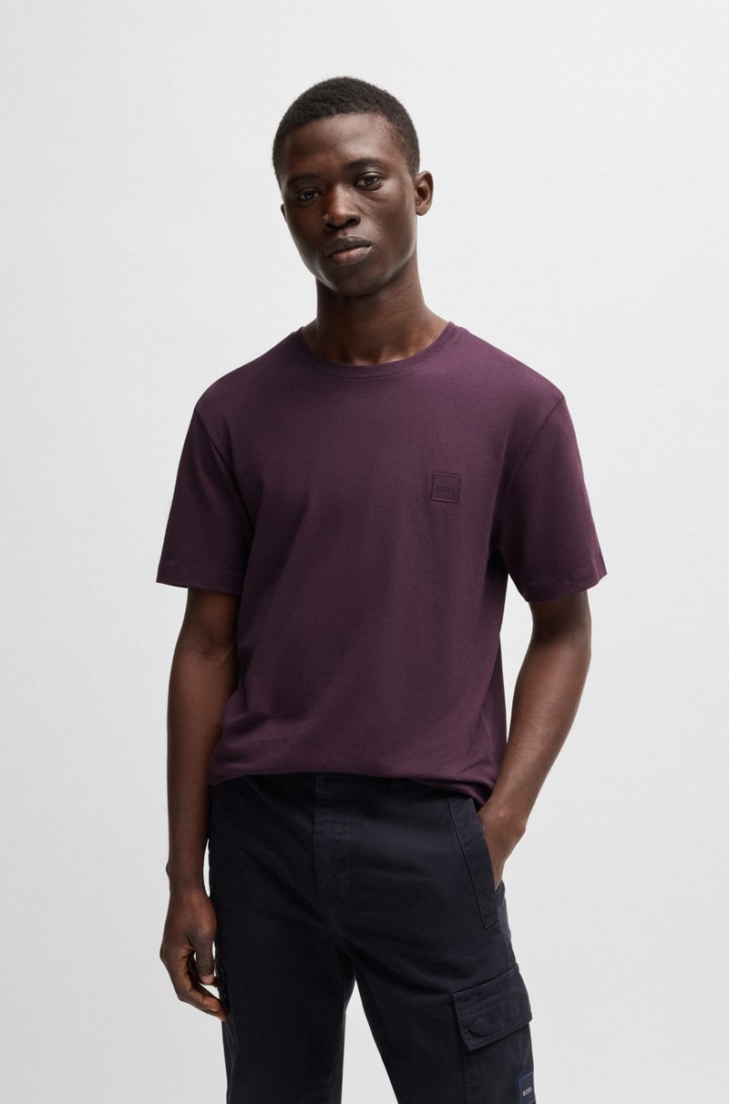 Hugo Boss Camiseta de punto de algodón con parche de logo