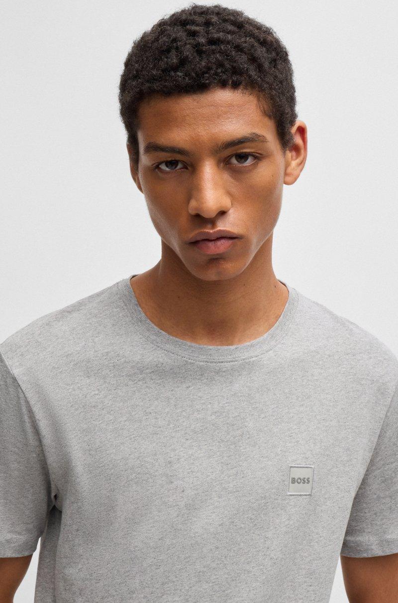 Hugo Boss Camiseta De Punto De Algodón Con Parche De Logo