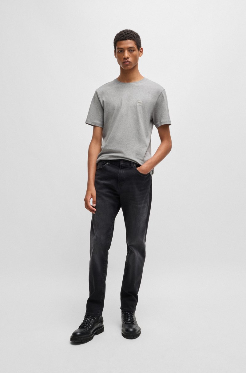 Hugo Boss Camiseta De Punto De Algodón Con Parche De Logo