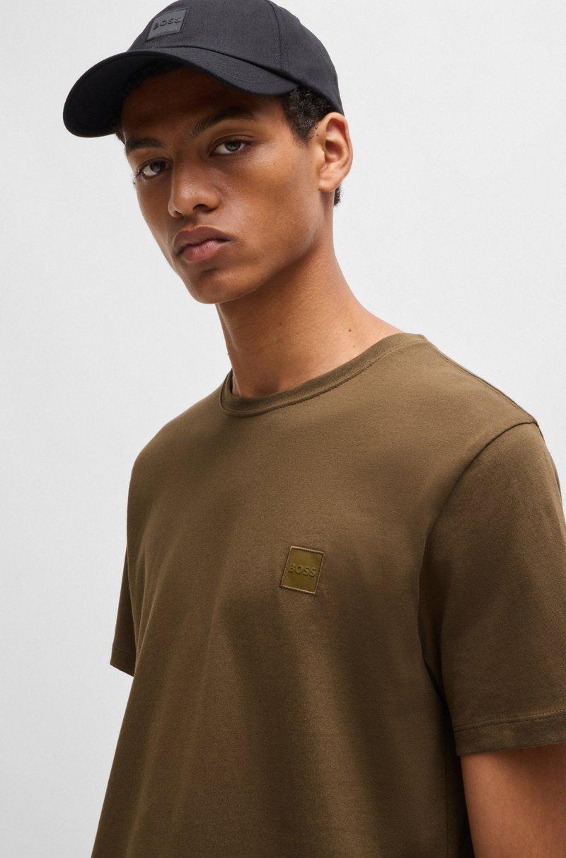 Hugo Boss Camiseta De Punto De Algodón Con Parche De Logo