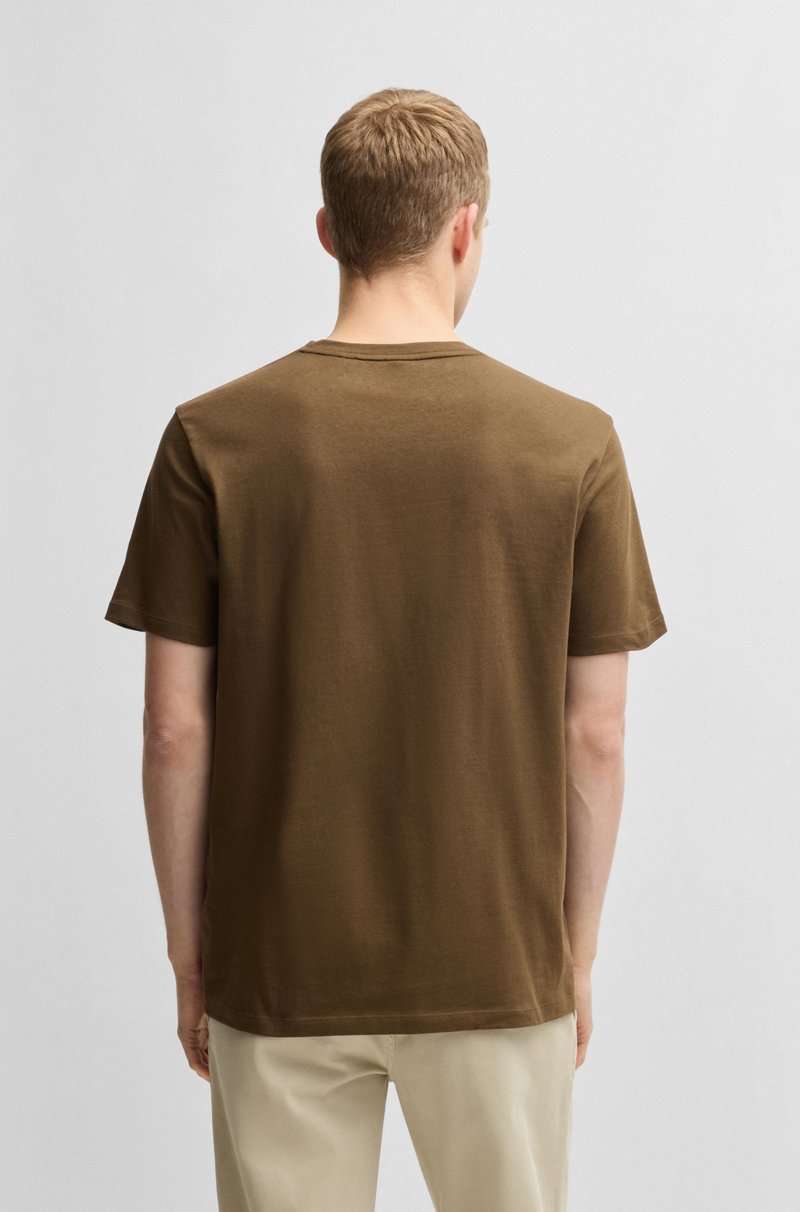 Hugo Boss Camiseta De Punto De Algodón Con Parche De Logo