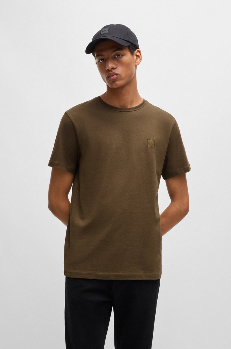 Hugo Boss Camiseta de punto de algodón con parche de logo