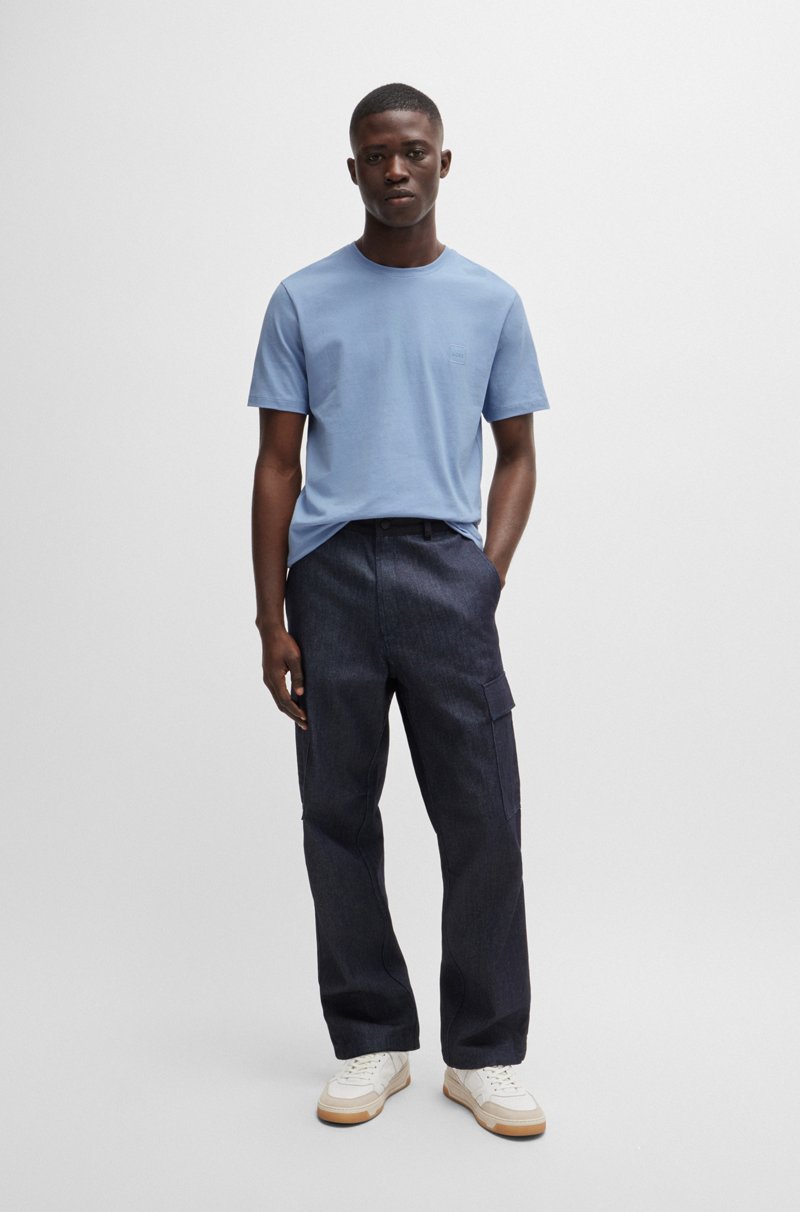 Hugo Boss Camiseta De Punto De Algodón Con Parche De Logo