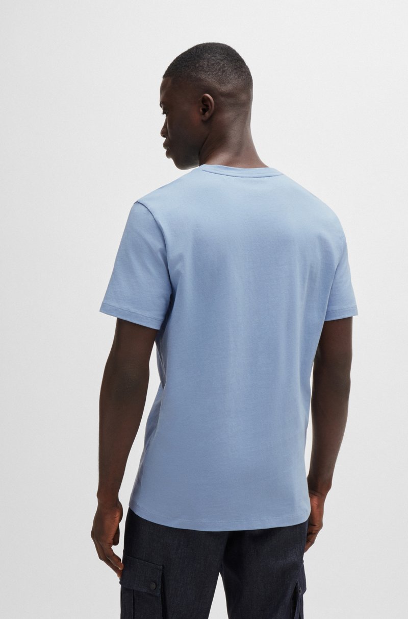 Hugo Boss Camiseta De Punto De Algodón Con Parche De Logo