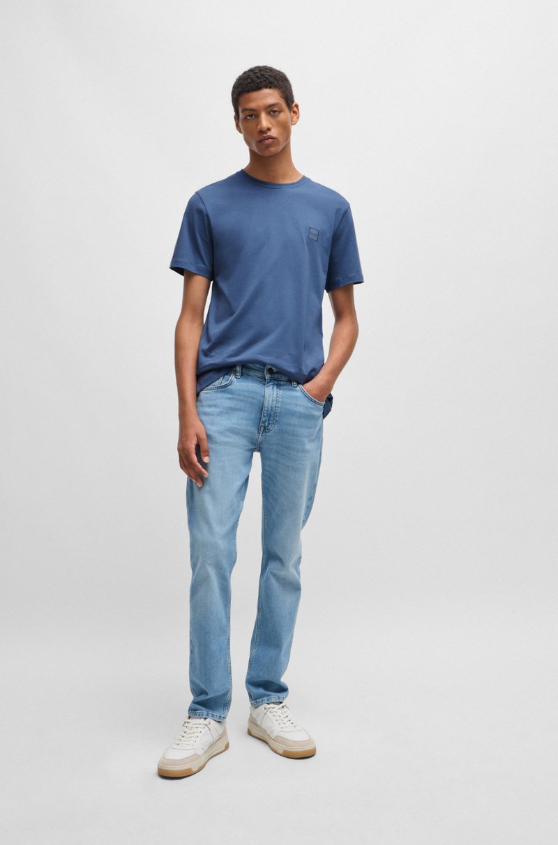 Hugo Boss Camiseta De Punto De Algodón Con Parche De Logo