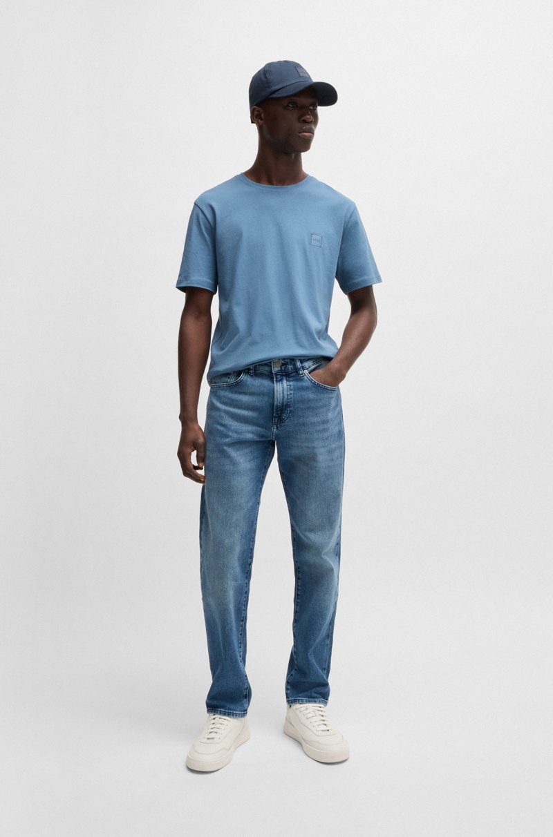 Hugo Boss Camiseta De Punto De Algodón Con Parche De Logo