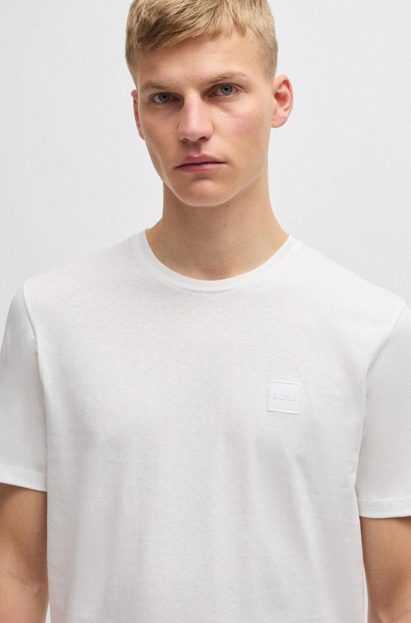 Hugo Boss Camiseta De Punto De Algodón Con Parche De Logo