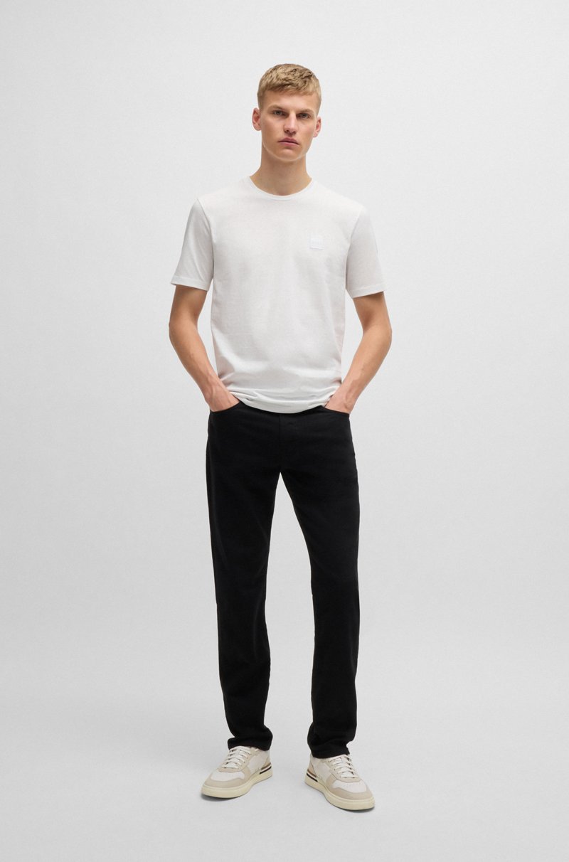 Hugo Boss Camiseta De Punto De Algodón Con Parche De Logo
