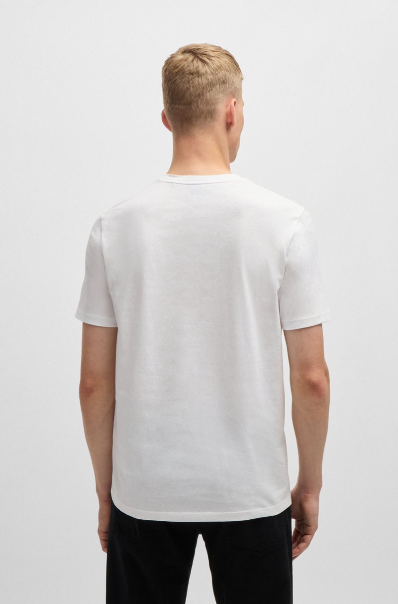 Hugo Boss Camiseta De Punto De Algodón Con Parche De Logo