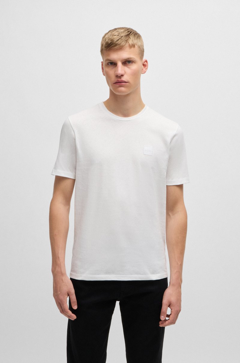 Hugo Boss Camiseta de punto de algodón con parche de logo