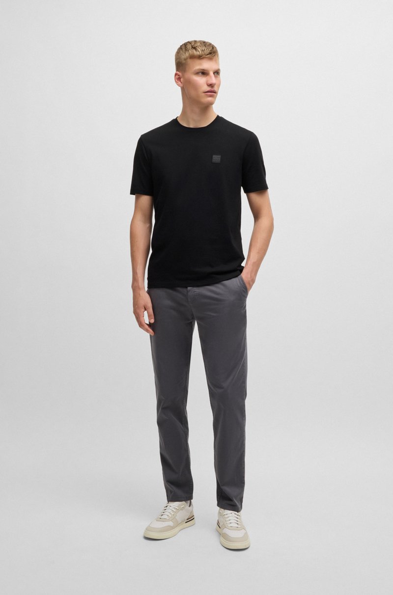 Hugo Boss Camiseta De Punto De Algodón Con Parche De Logo