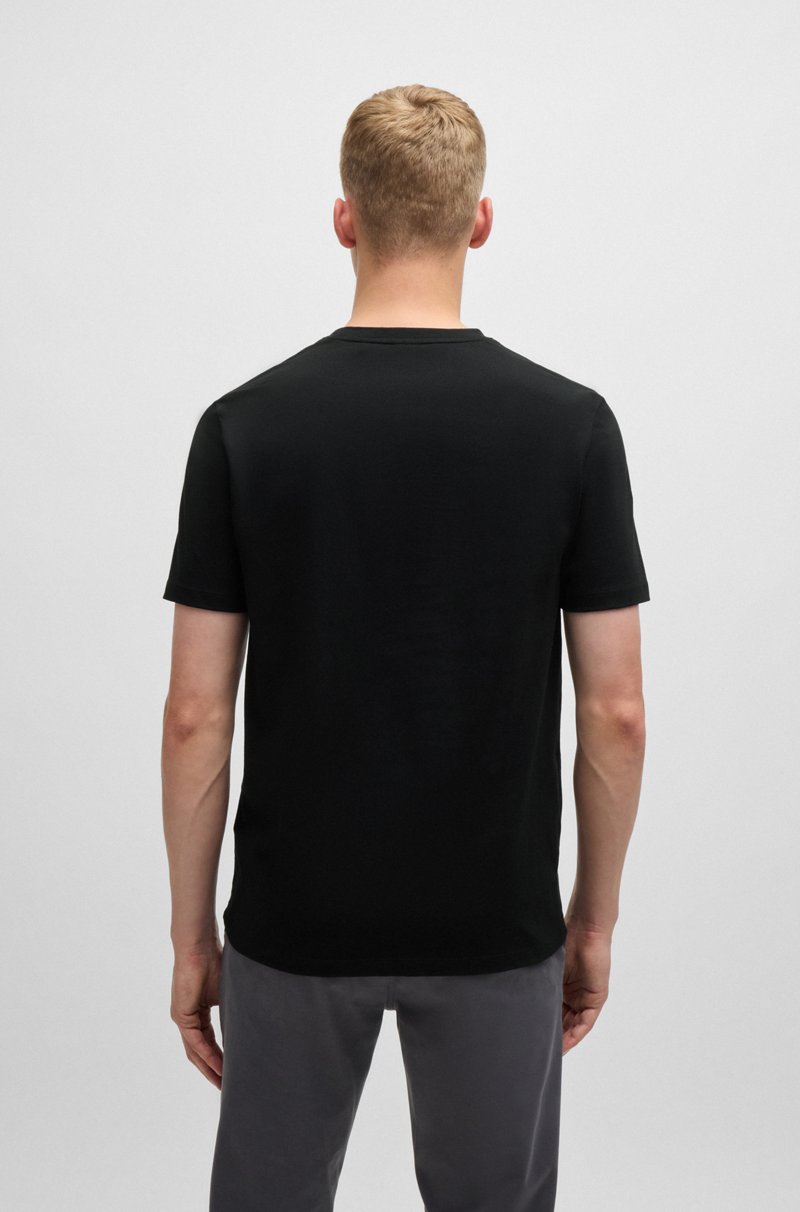 Hugo Boss Camiseta De Punto De Algodón Con Parche De Logo