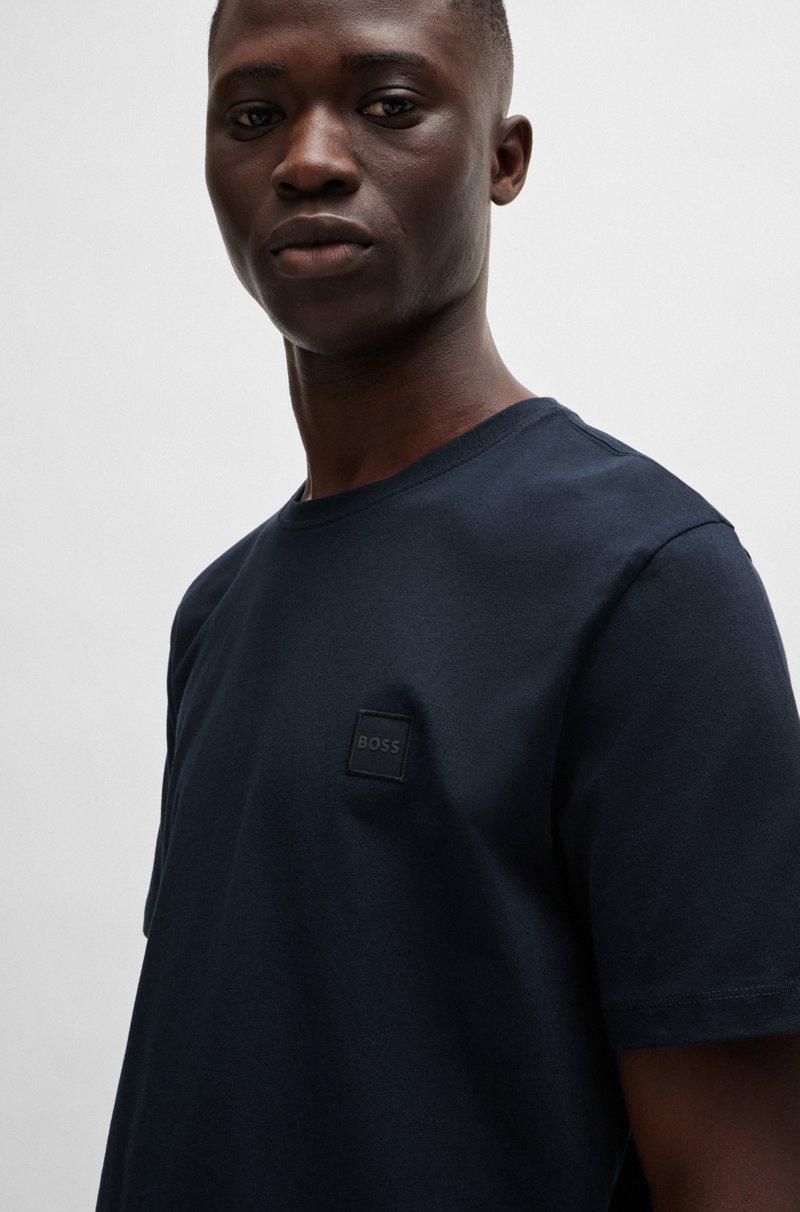 Hugo Boss Camiseta De Punto De Algodón Con Parche De Logo