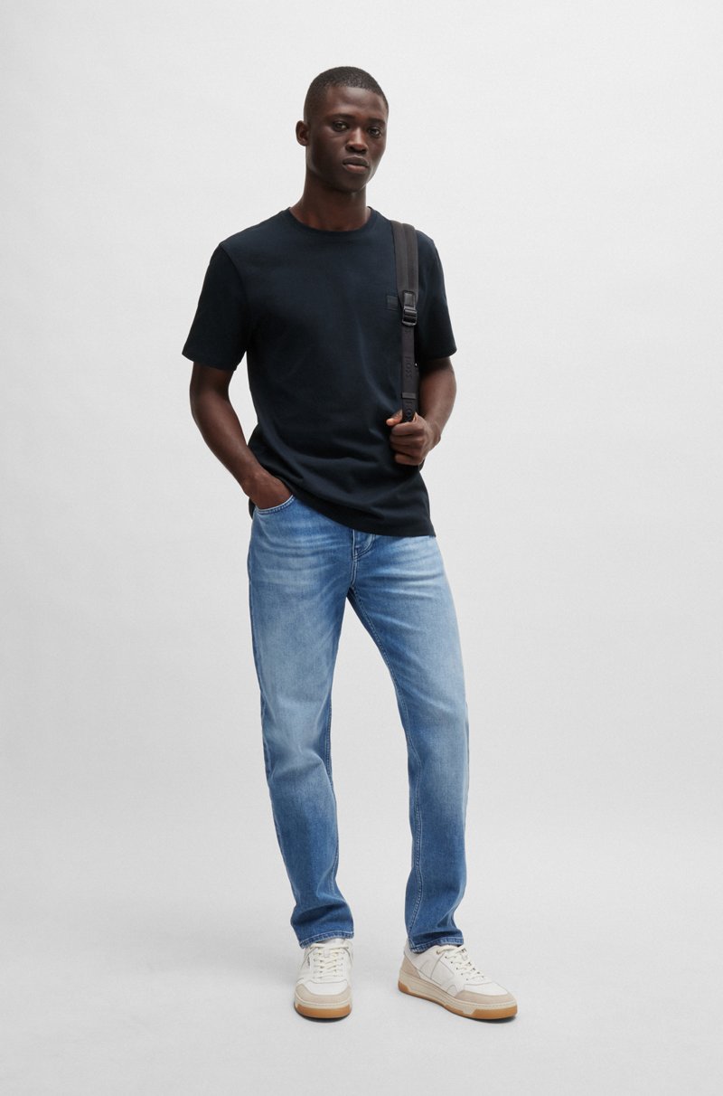 Hugo Boss Camiseta De Punto De Algodón Con Parche De Logo