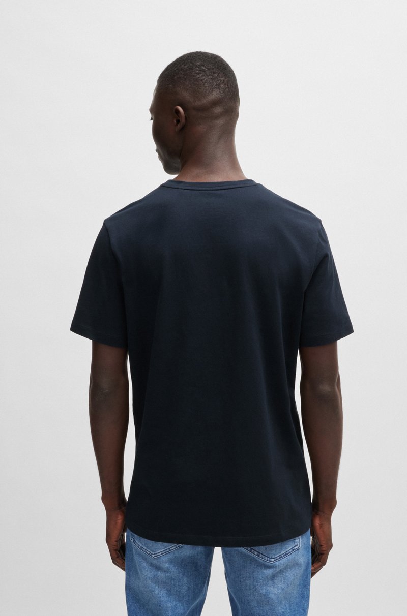 Hugo Boss Camiseta De Punto De Algodón Con Parche De Logo
