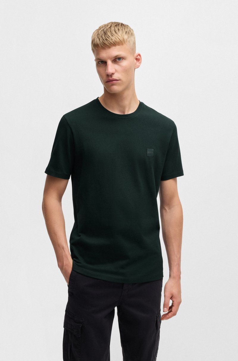 Hugo Boss Camiseta de punto de algodón con parche de logo