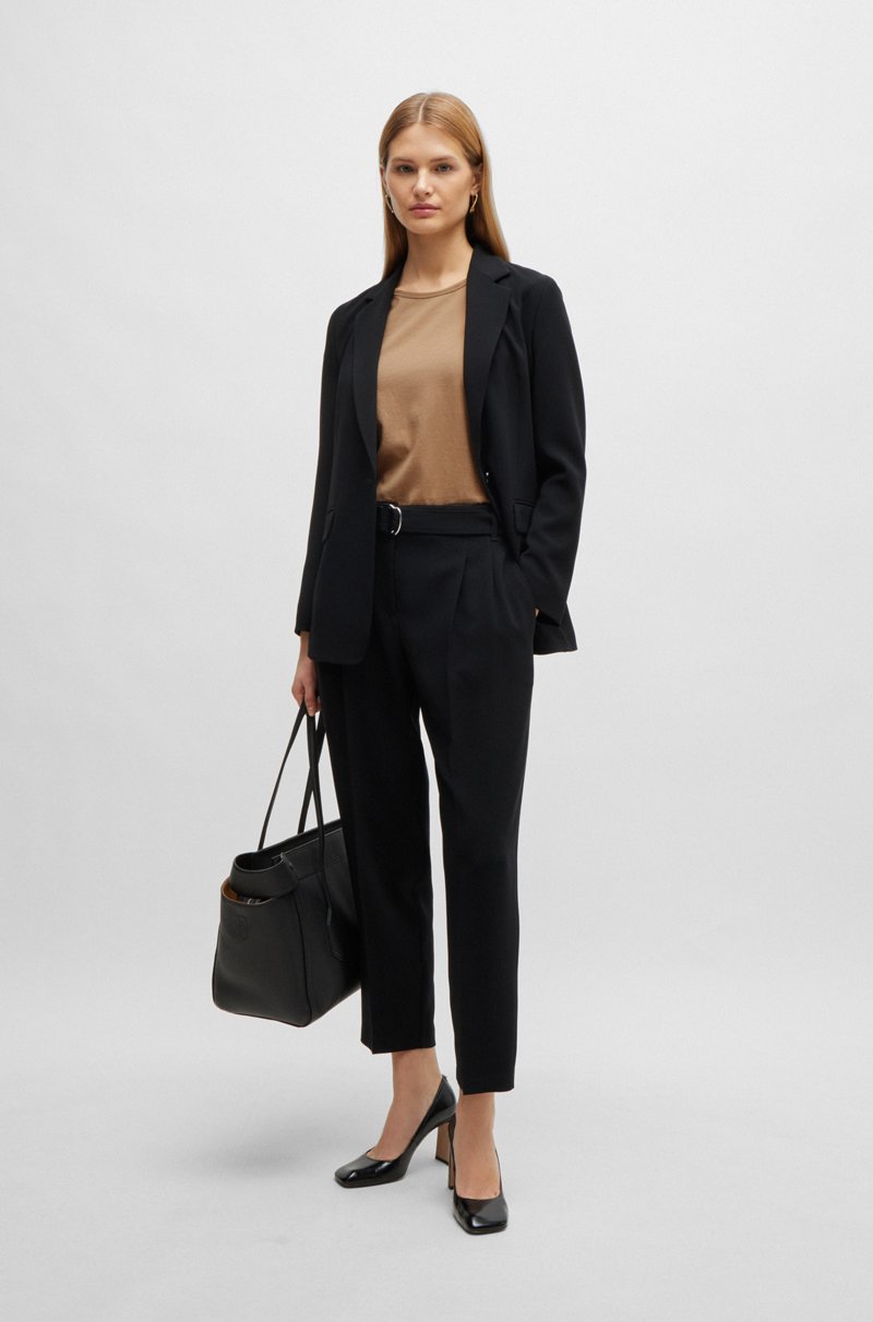 Hugo Boss Camiseta De Punto De Algodón Con Puños Enrollados