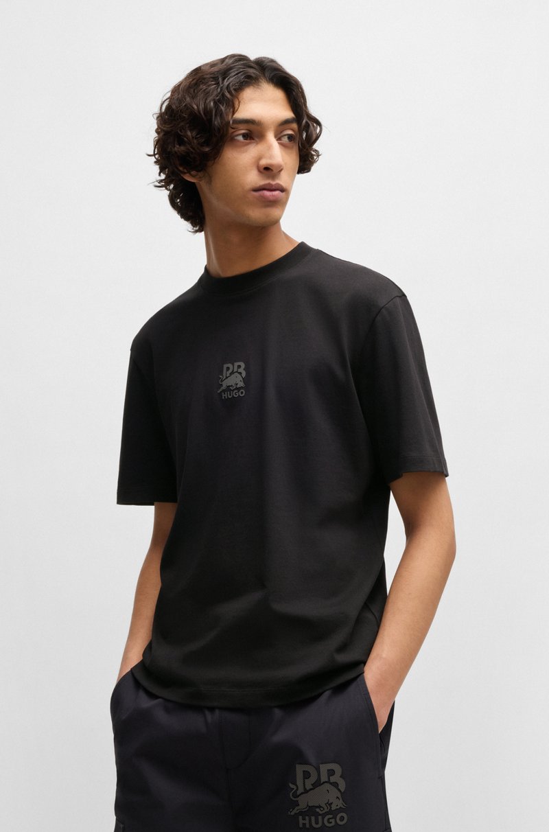 Hugo Boss Camiseta de punto de algodón HUGO x RB con logo de carbono sutil