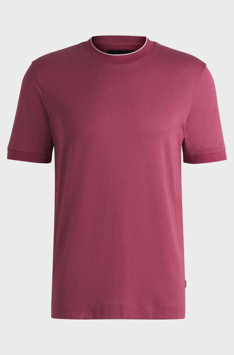 Hugo Boss Camiseta De Seda Y Algodón Con Estructura De Rayas
