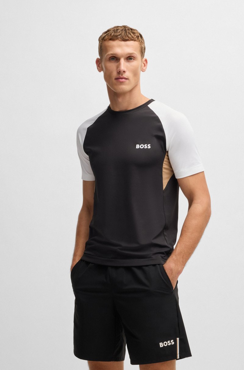 Hugo Boss Camiseta deportiva con bloques de color en tejido que absorbe la humedad