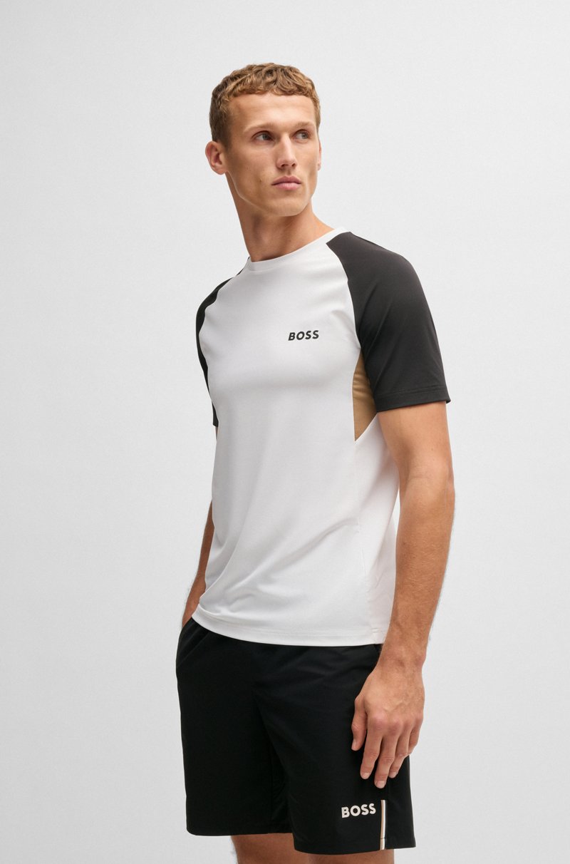 Hugo Boss Camiseta deportiva con bloques de color en tejido que absorbe la humedad