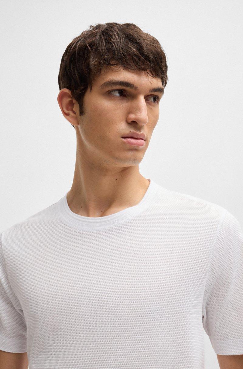 Hugo Boss Camiseta En Mezcla De Algodón Con Estructura De Jacquard De Burbujas
