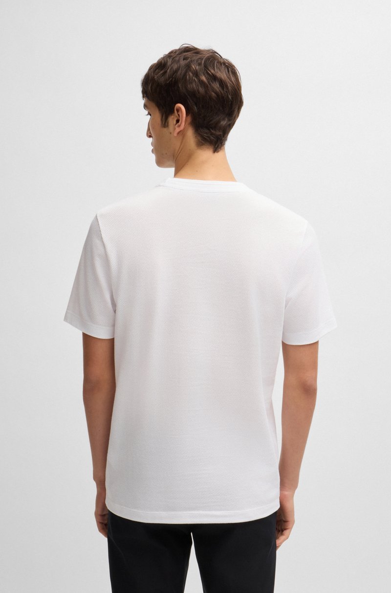 Hugo Boss Camiseta En Mezcla De Algodón Con Estructura De Jacquard De Burbujas