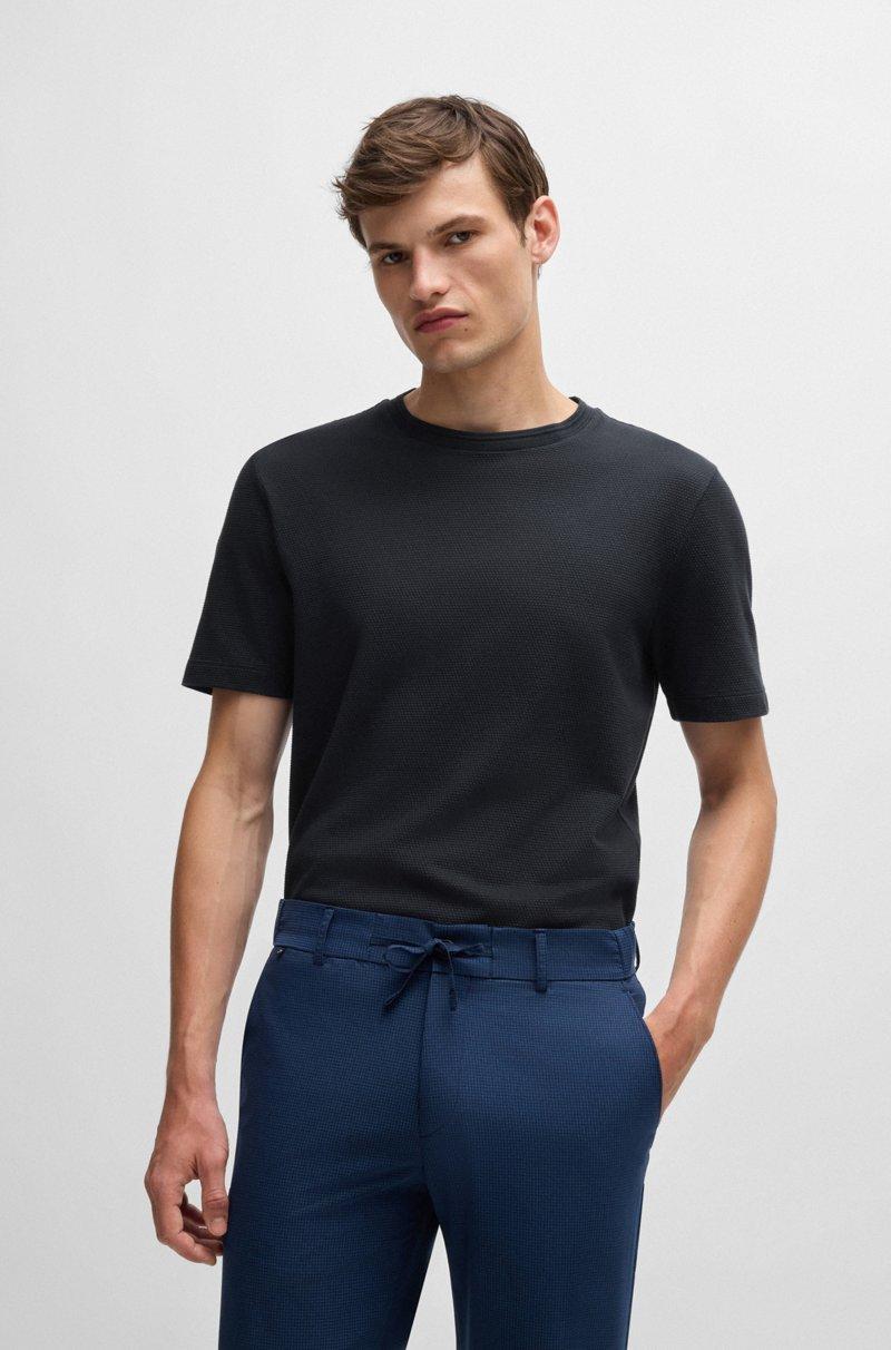 Hugo Boss Camiseta en mezcla de algodón con estructura de jacquard de burbujas