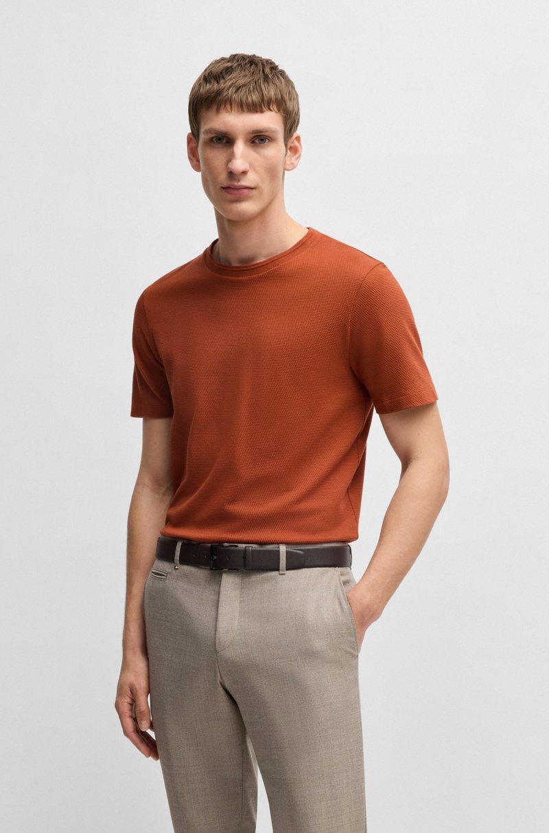 Hugo Boss Camiseta en mezcla de algodón con estructura de jacquard de burbujas