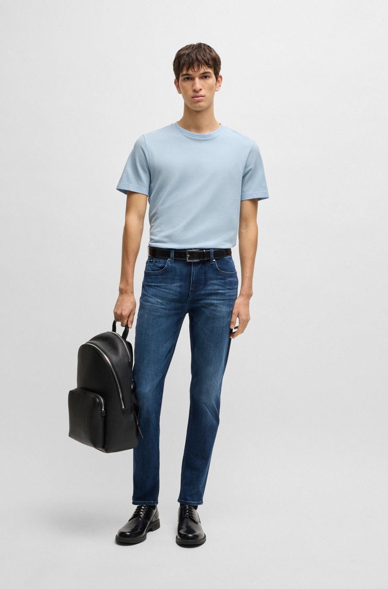 Hugo Boss Camiseta En Mezcla De Algodón Con Estructura De Jacquard De Burbujas
