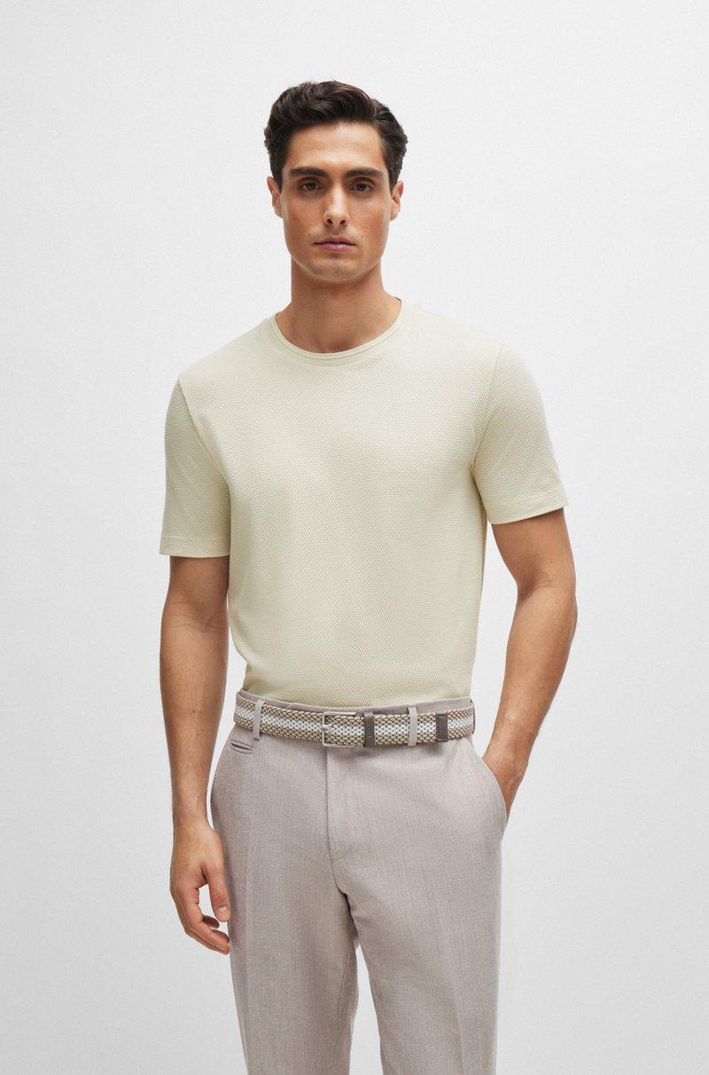 Hugo Boss Camiseta en mezcla de algodón con estructura de jacquard de burbujas