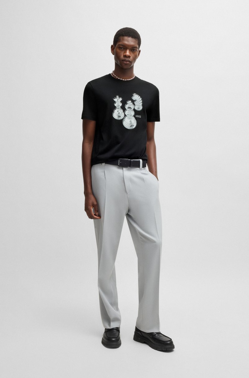 Hugo Boss Camiseta En Punto De Algodón Con Estampado De Ajedrez