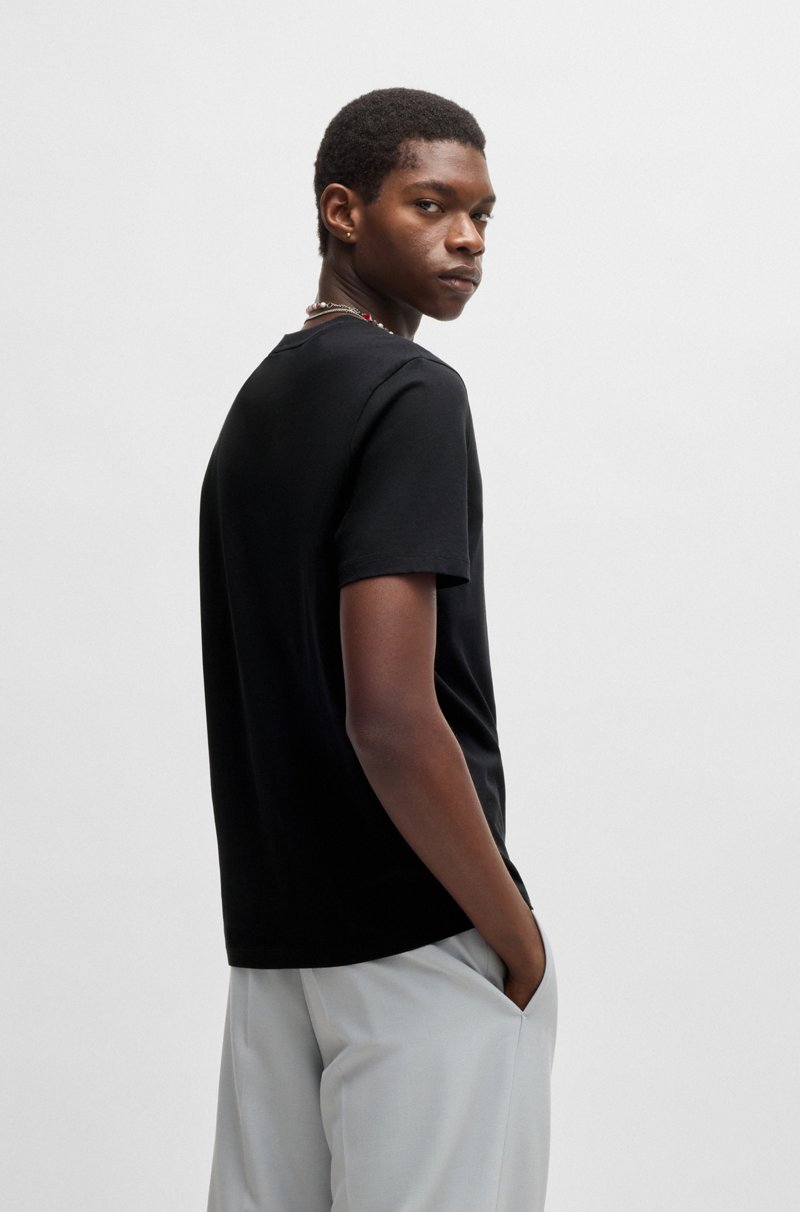 Hugo Boss Camiseta En Punto De Algodón Con Estampado De Ajedrez