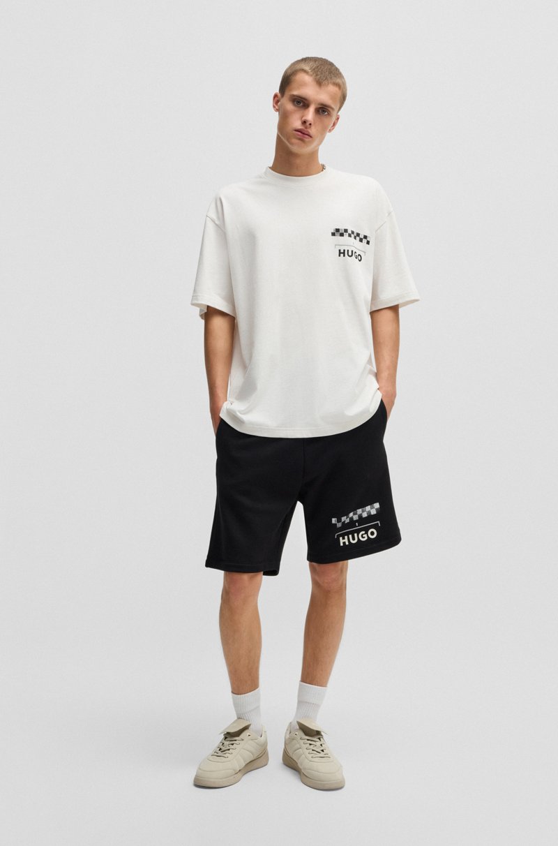 Hugo Boss Camiseta En Punto De Algodón Con Estampados De Carreras