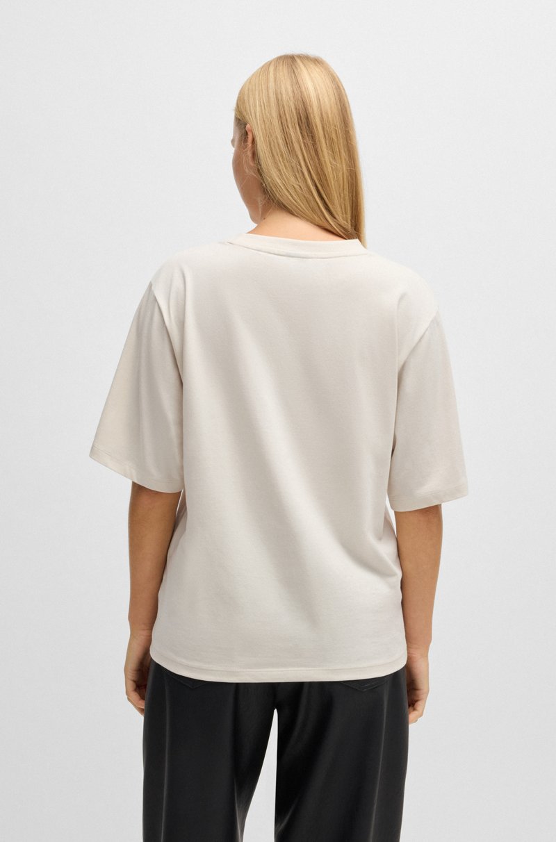 Hugo Boss Camiseta En Punto De Algodón Con Logo Estampado